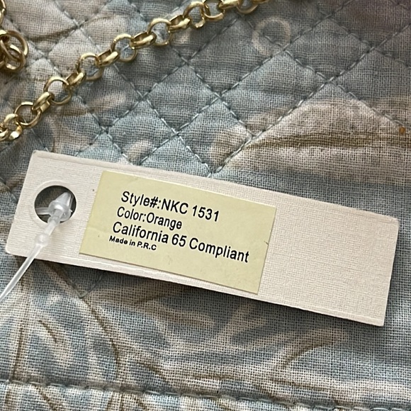 Orange and gold lavallière adjustableNWT - Picture 12 of 12